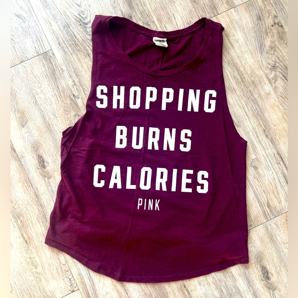 PINK Graphic Muscle Tank SHOPPING BURNS CALORIES
